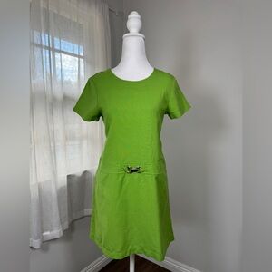 Vintage ‘80s Sylvia White Lime Green Short Sleeve Mini Dress